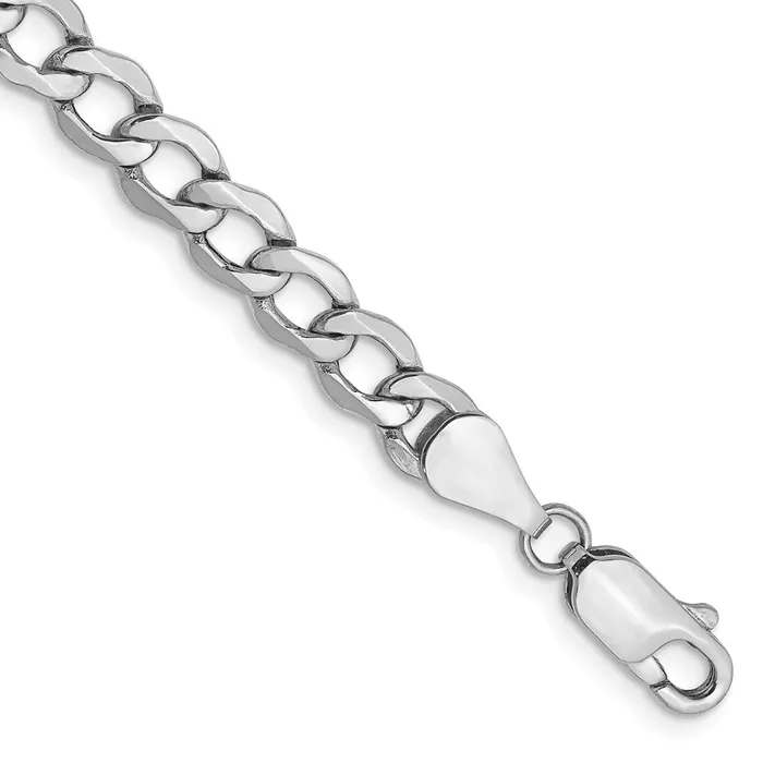 14K White Gold 7 inch 525mm SemiSolid Curb with Lobster Clasp Bracelet TreasureFineJewelers Bracelets 14K White Gold 7 inch 525mm SemiSolid Curb with Lobster Clasp Bracelet TreasureFineJewelers Bracelets