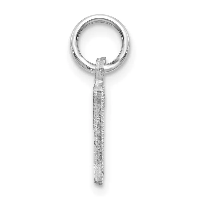 14k White Gold Diamondcut Letter M Initial Charm TreasureFineJewelers Charm Necklaces