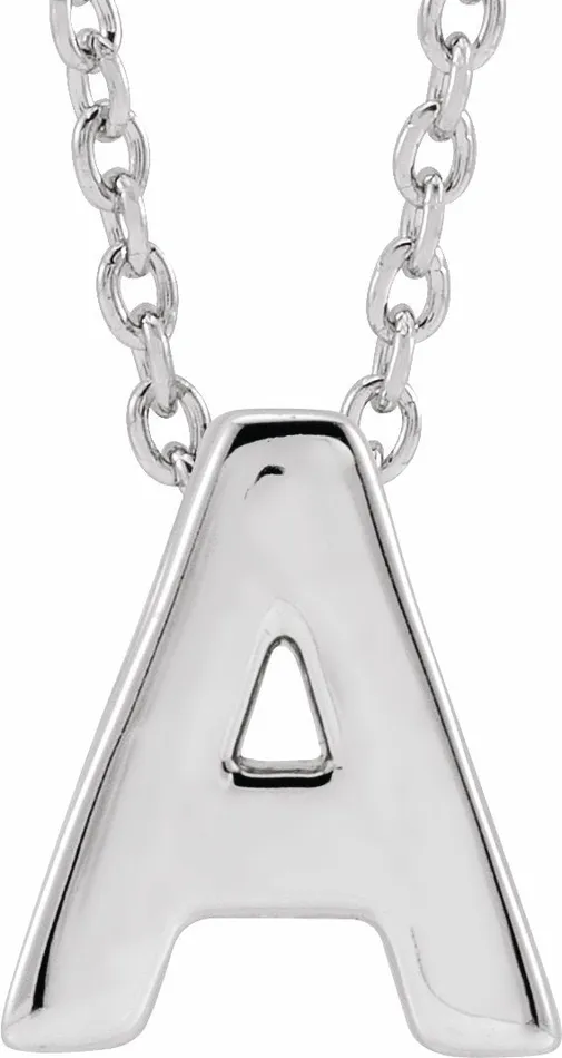 14K White Gold Initial A Slide Pendant 1618 Necklace TreasureFineJewelers Necklaces 14K White Gold Initial A Slide Pendant 1618 Necklace TreasureFineJewelers Necklaces