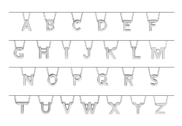 14K White Gold Initial A Slide Pendant 1618 Necklace TreasureFineJewelers Necklaces