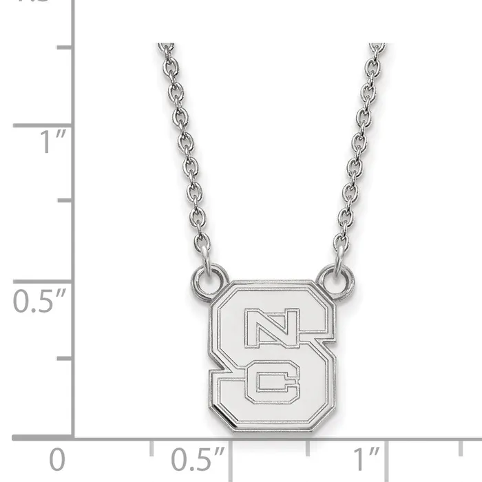 14K White Gold North Carolina State University Small Pendant with Necklace TreasureFineJewelers Necklaces