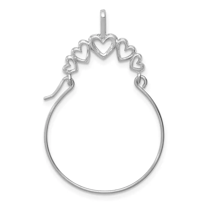 14k White Gold Polished 5Heart Charm Holder TreasureFineJewelers Charm Necklaces 14k White Gold Polished 5Heart Charm Holder TreasureFineJewelers Charm Necklaces