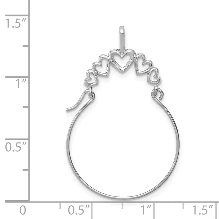 14k White Gold Polished 5Heart Charm Holder TreasureFineJewelers Charm Necklaces