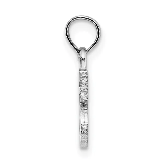 14K White Gold Polished Block Letter S Initial Pendant TreasureFineJewelers Necklaces