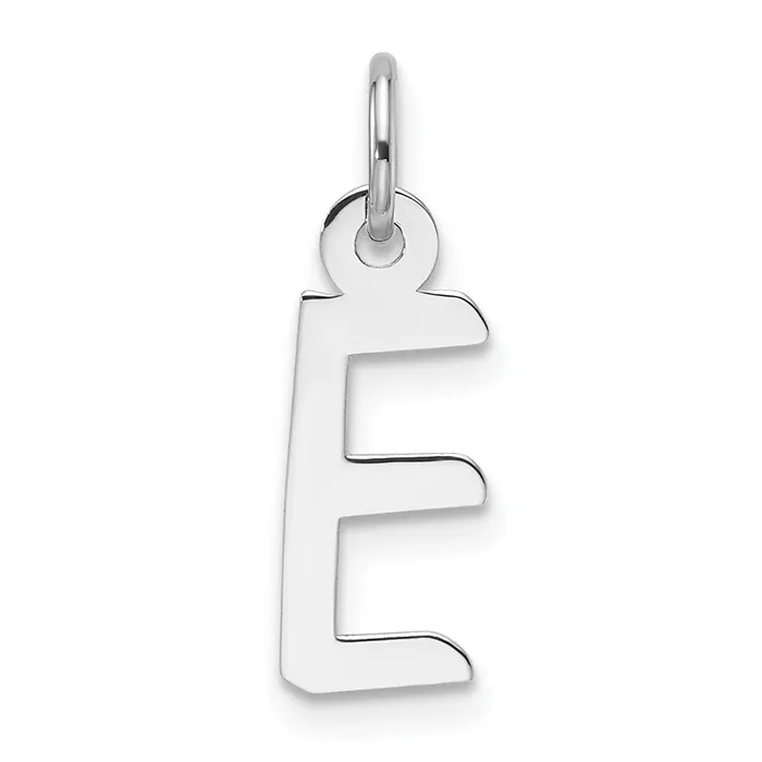 14K White Gold Slanted Block Letter E Initial Charm TreasureFineJewelers Charm Necklaces 14K White Gold Slanted Block Letter E Initial Charm TreasureFineJewelers Charm Necklaces