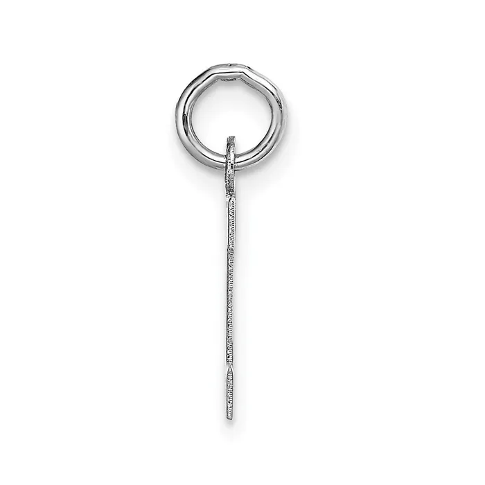 14k White Gold Small Block Letter I Initial Charm TreasureFineJewelers Charm Necklaces