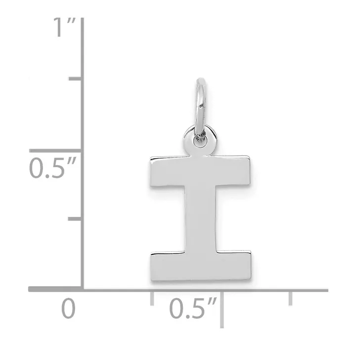 14k White Gold Small Block Letter I Initial Charm TreasureFineJewelers Charm Necklaces