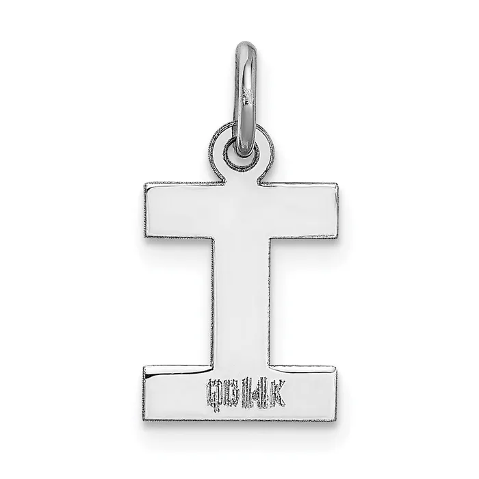 14k White Gold Small Block Letter I Initial Charm TreasureFineJewelers Charm Necklaces