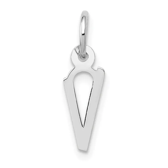 14K White Gold Small Slanted Block Letter V Initial Charm TreasureFineJewelers Charm Necklaces 14K White Gold Small Slanted Block Letter V Initial Charm TreasureFineJewelers Charm Necklaces