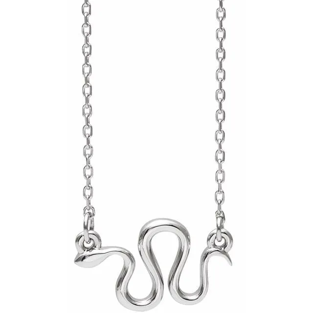 14K White Gold Snake 1618 Necklace TreasureFineJewelers Necklaces