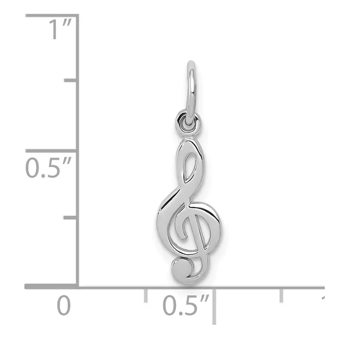 14k White Gold Treble Clef Charm TreasureFineJewelers Charm Necklaces