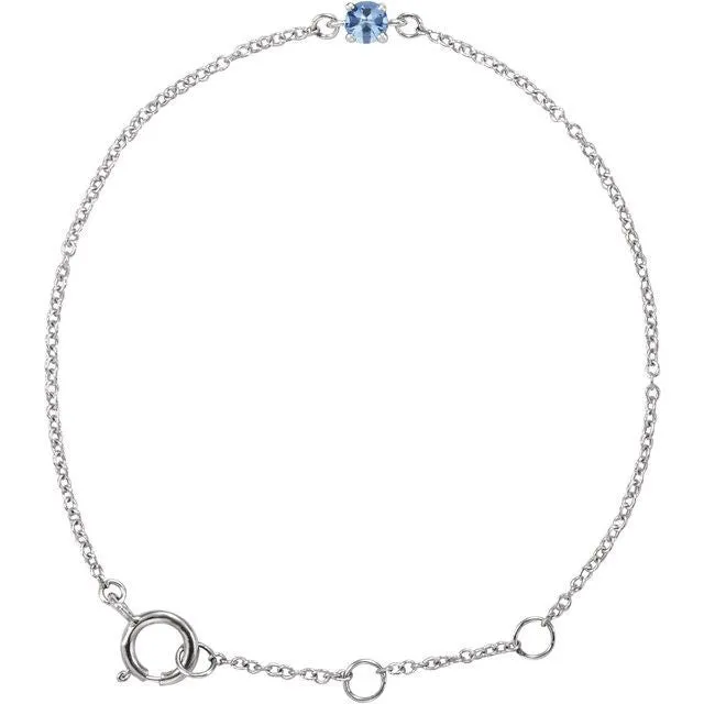 14K White Imitation Aquamarine Youth Birthstone 4 125 12 Bracelet TreasureFineJewelers Bracelets 14K White Imitation Aquamarine Youth Birthstone 4 125 12 Bracelet TreasureFineJewelers Bracelets