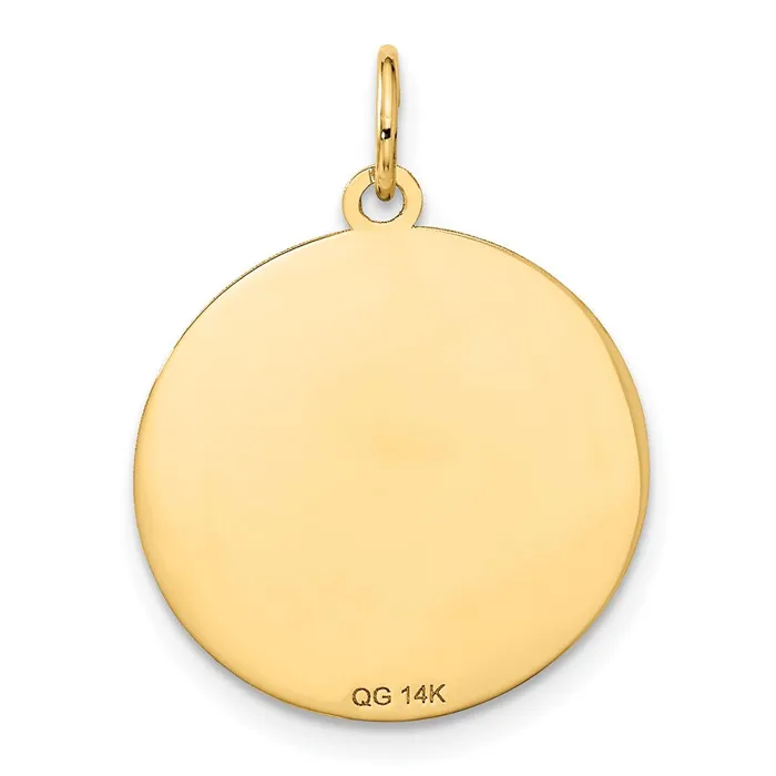 14k WRESTLING Disc Charm TreasureFineJewelers Charm Necklaces