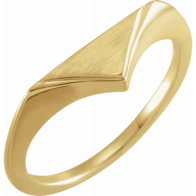 14K Yellow 115x6 mm Geometric Signet Ring TreasureFineJewelers Rings