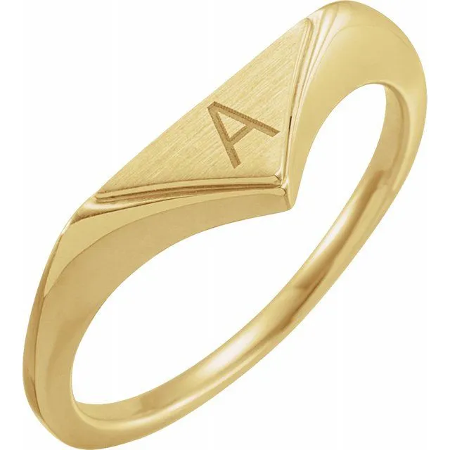 14K Yellow 115x6 mm Geometric Signet Ring TreasureFineJewelers Rings