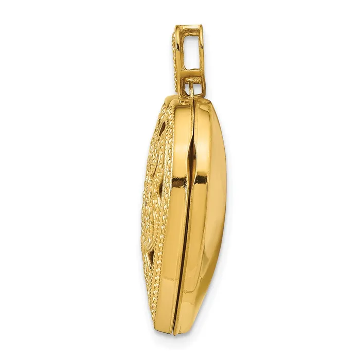 14k Yellow Gold 24mm w Diamond Vintage Heart Locket TreasureFineJewelers Necklaces