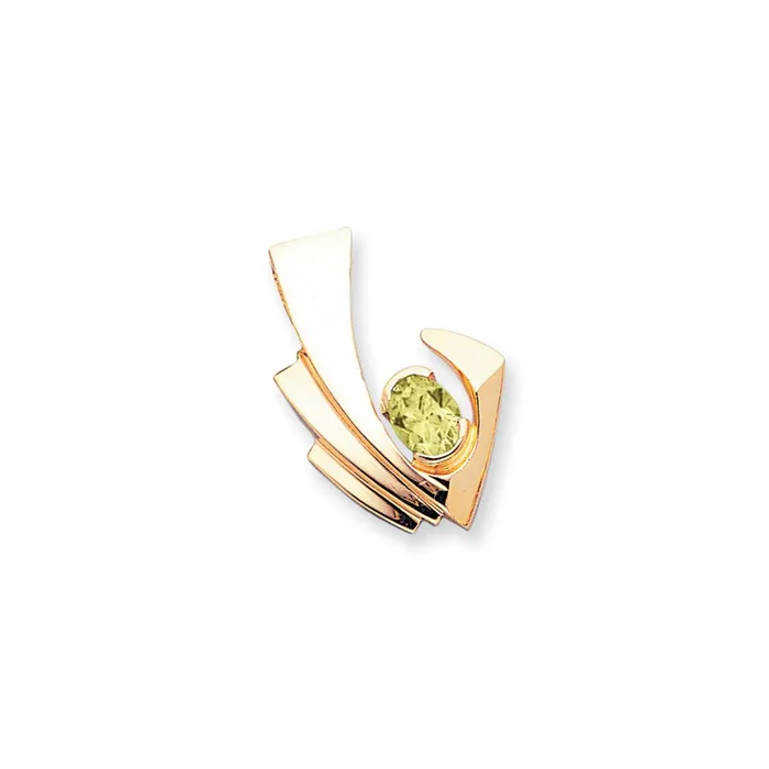 14k Yellow Gold 9x7mm Oval Peridot Checker slide TreasureFineJewelers PreStyled Sets