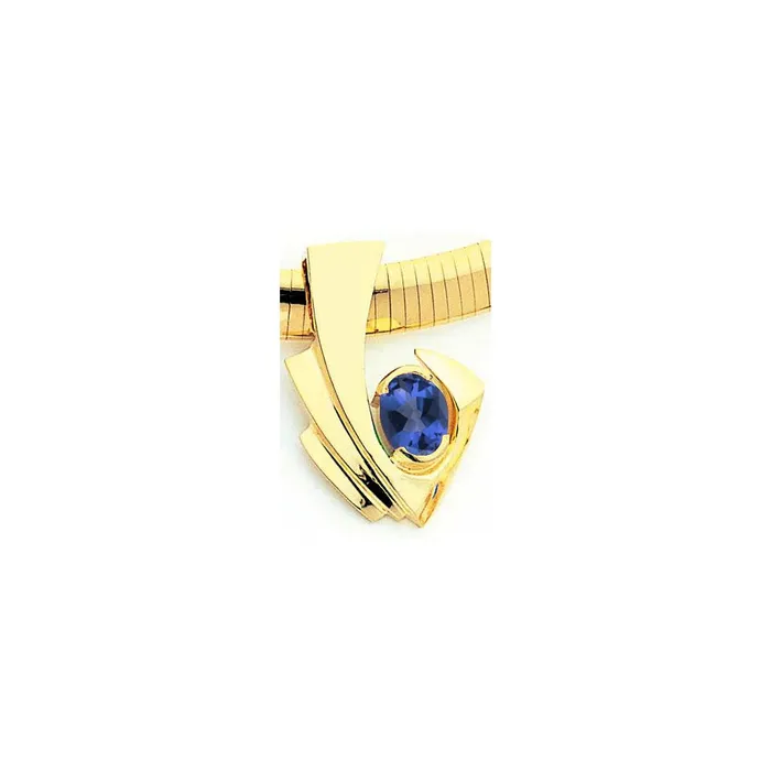 14k Yellow Gold 9x7mm Oval Sapphire slide TreasureFineJewelers PreStyled Sets 14k Yellow Gold 9x7mm Oval Sapphire slide TreasureFineJewelers PreStyled Sets