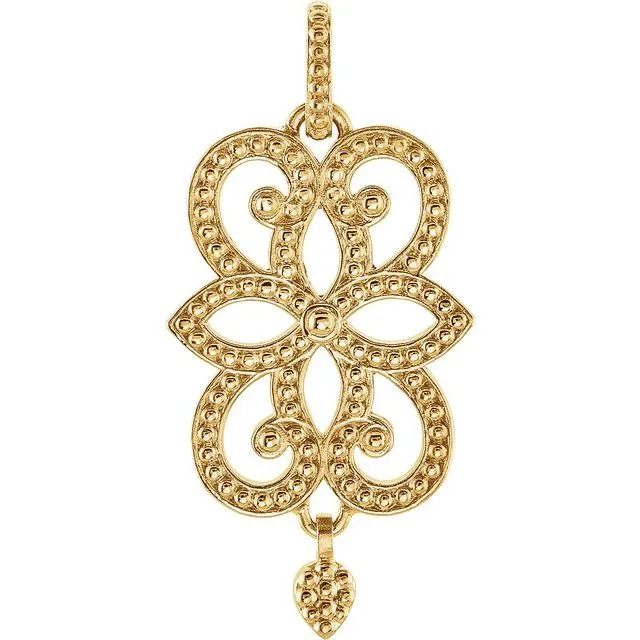 14K Yellow Gold Floral Granulated Pendant TreasureFineJewelers PreStyled Sets 14K Yellow Gold Floral Granulated Pendant TreasureFineJewelers PreStyled Sets