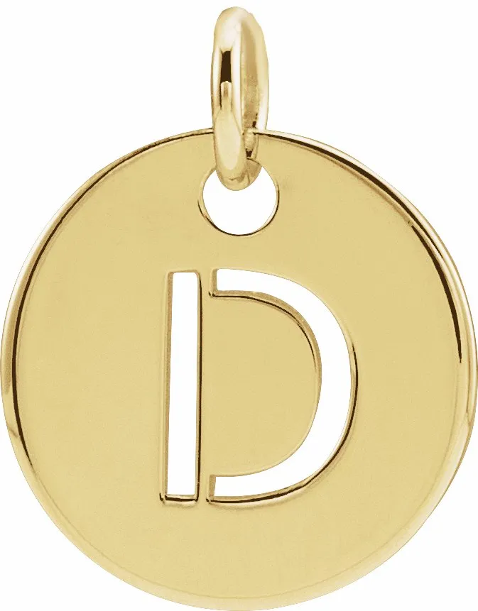 14K Yellow Gold Initial D 10 mm Disc Pendant TreasureFineJewelers Necklaces 14K Yellow Gold Initial D 10 mm Disc Pendant TreasureFineJewelers Necklaces