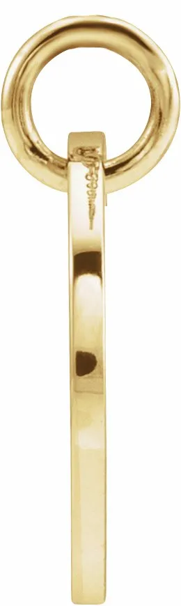 14K Yellow Gold Initial D 10 mm Disc Pendant TreasureFineJewelers Necklaces