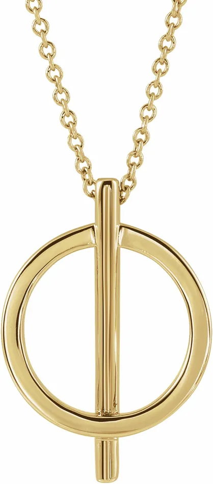 14K Yellow Gold Negative Space Circle 1618 Necklace TreasureFineJewelers Necklaces 14K Yellow Gold Negative Space Circle 1618 Necklace TreasureFineJewelers Necklaces