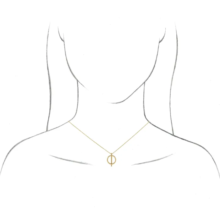 14K Yellow Gold Negative Space Circle 1618 Necklace TreasureFineJewelers Necklaces