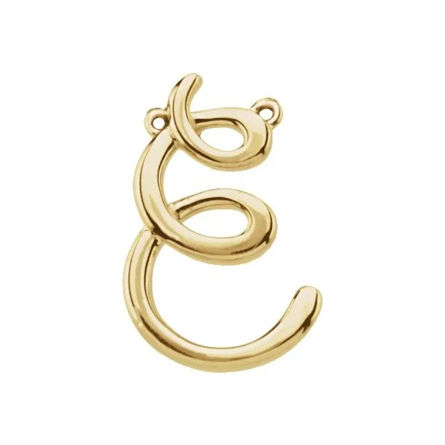 14K Yellow Gold Script Initial E Necklace Center TreasureFineJewelers Necklaces 14K Yellow Gold Script Initial E Necklace Center TreasureFineJewelers Necklaces