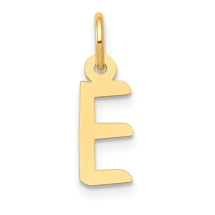 14k Yellow Gold Small Slanted Block Letter E Initial Charm TreasureFineJewelers Charm Necklaces 14k Yellow Gold Small Slanted Block Letter E Initial Charm TreasureFineJewelers Charm Necklaces