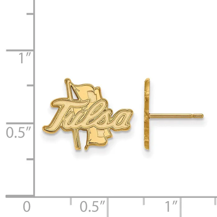 14K Yellow Gold The University of Tulsa Small Post Earrings TreasureFineJewelers Earrings
