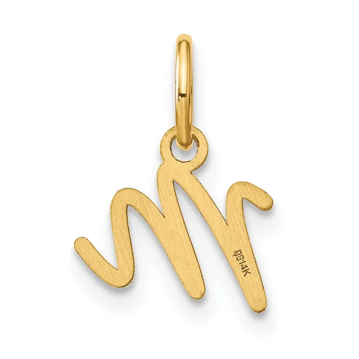 14k Yellow Gold Upper case Letter M Initial Charm TreasureFineJewelers Charm Necklaces