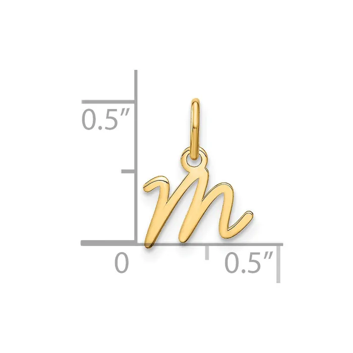 14k Yellow Gold Upper case Letter M Initial Charm TreasureFineJewelers Charm Necklaces