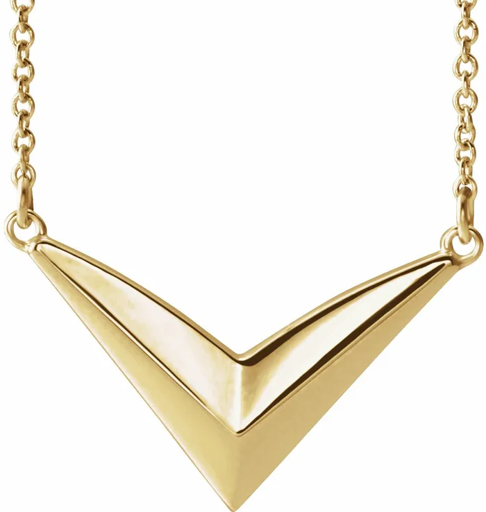 14K Yellow Gold V 1618 Necklace TreasureFineJewelers Necklaces