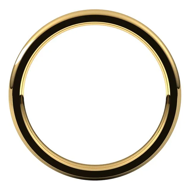 18K Yellow Gold 25 mm Half Round Edge Comfort Fit Wedding Band TreasureFineJewelers Rings