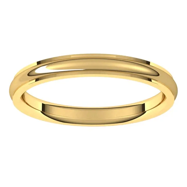 18K Yellow Gold 25 mm Half Round Edge Comfort Fit Wedding Band TreasureFineJewelers Rings