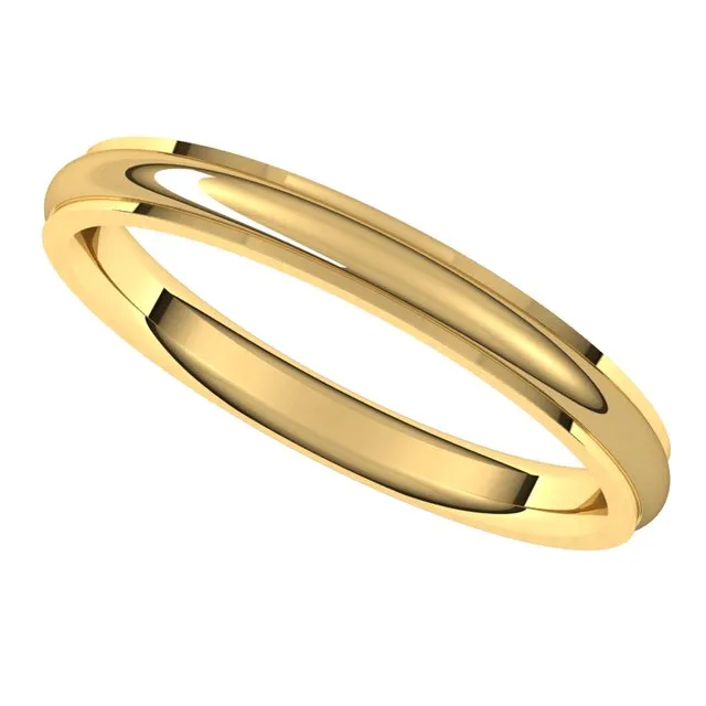 18K Yellow Gold 25 mm Half Round Edge Comfort Fit Wedding Band TreasureFineJewelers Rings