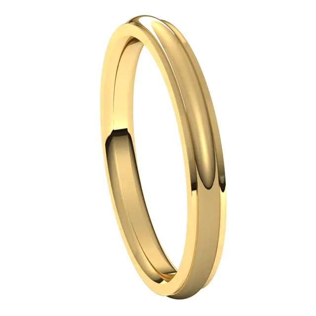 18K Yellow Gold 25 mm Half Round Edge Comfort Fit Wedding Band TreasureFineJewelers Rings