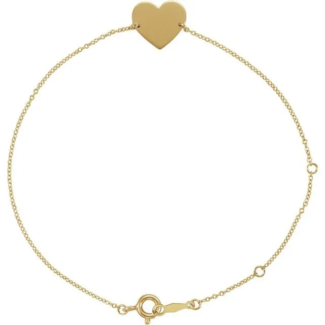 18K Yellow GoldPlated Sterling Silver Engravable Heart 78 Bracelet TreasureFineJewelers Bracelets 18K Yellow GoldPlated Sterling Silver Engravable Heart 78 Bracelet TreasureFineJewelers Bracelets
