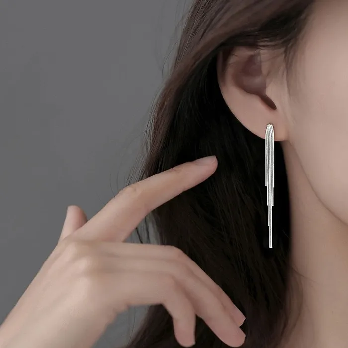 925 Silver Vintage Tassel Drop Earring Trendolla Jewelry Earrings
