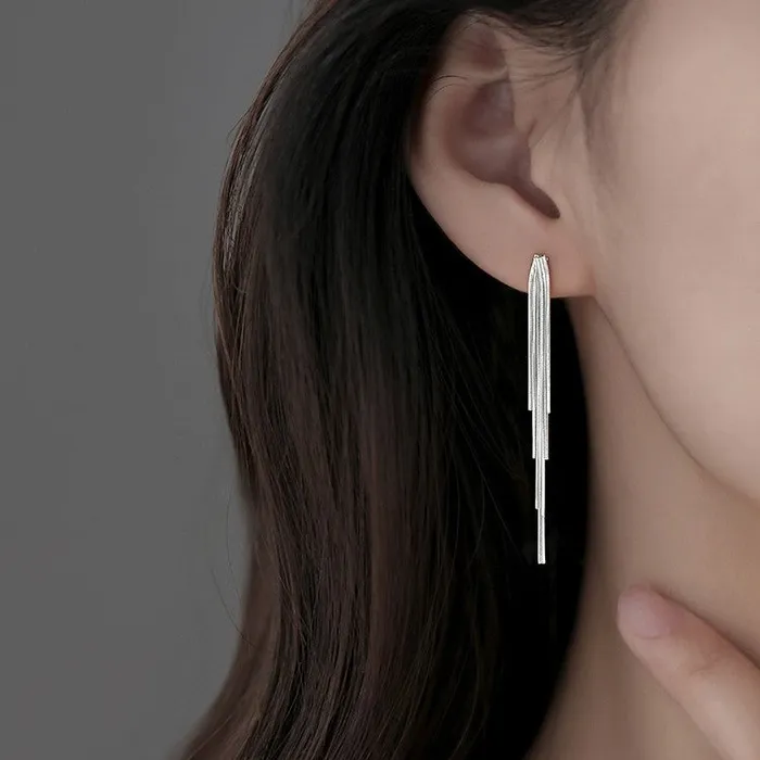925 Silver Vintage Tassel Drop Earring Trendolla Jewelry Earrings