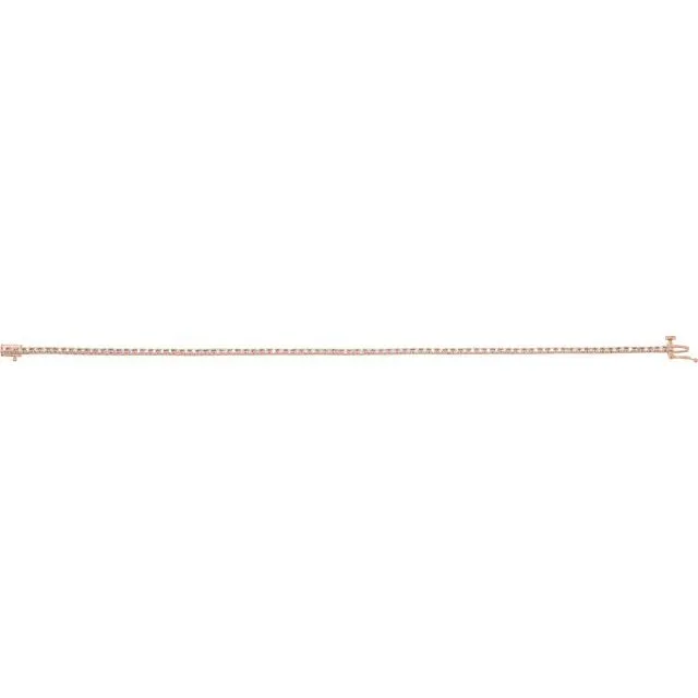 Bracelets 14K Rose Gold 78 CTW Natural Diamond Line 7 14 Bracelet TreasureFineJewelers