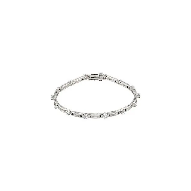Bracelets 14K White Gold 1 13 CTW Natural Diamond Line 7 14 Bracelet TreasureFineJewelers Bracelets 14K White Gold 1 13 CTW Natural Diamond Line 7 14 Bracelet TreasureFineJewelers