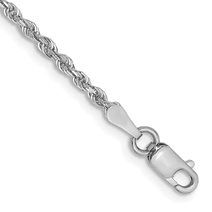 Bracelets 14k White Gold 2mm Diamondcut Quadruple Rope Lobster Clasp Chain Bracelet TreasureFineJewelers Bracelets 14k White Gold 2mm Diamondcut Quadruple Rope Lobster Clasp Chain Bracelet TreasureFineJewelers