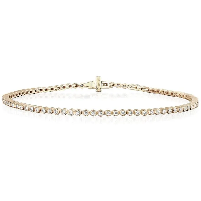 Bracelets EF Collection EF Collection Diamond Bezel Eternity YG Bracelet