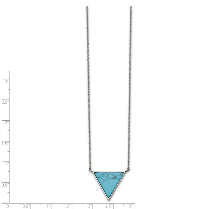 Bracelets Stainless Steel Polished wReconstructed Howlite Triangle w2in ext Neckla TreasureFineJewelers