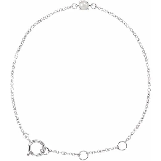 Bracelets TreasureFineJewelers 14K White Gold Imitation Freshwater Pearl Youth Birthstone 4 125 12 Bracelet Bracelets TreasureFineJewelers 14K White Gold Imitation Freshwater Pearl Youth Birthstone 4 125 12 Bracelet