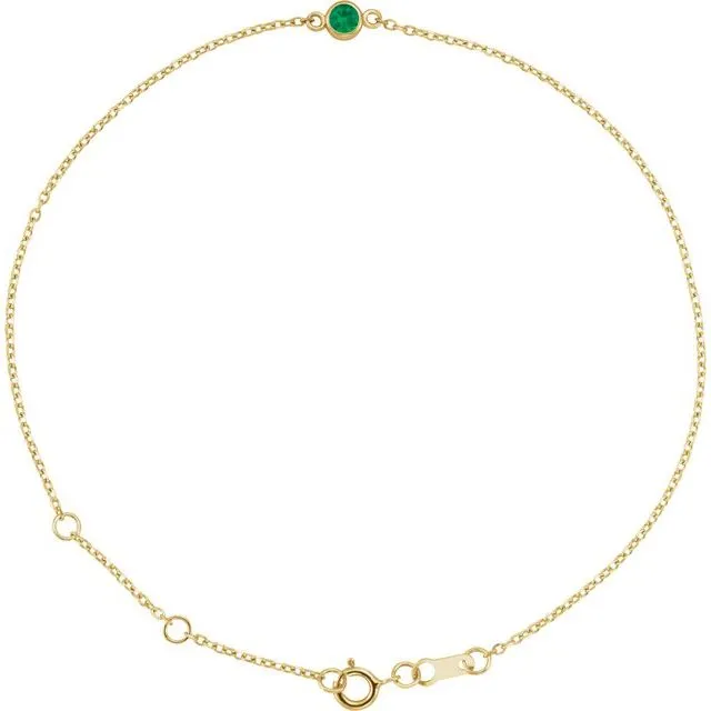 Bracelets TreasureFineJewelers 14K Yellow Gold LabGrown Emerald BezelSet Solitaire 6 127 12 Bracelet Bracelets TreasureFineJewelers 14K Yellow Gold LabGrown Emerald BezelSet Solitaire 6 127 12 Bracelet