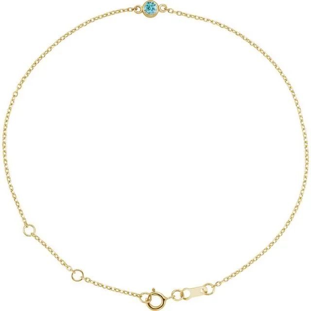 Bracelets TreasureFineJewelers 14K Yellow Gold Natural Blue Zircon BezelSet Solitaire 6 127 12 Bracelet Bracelets TreasureFineJewelers 14K Yellow Gold Natural Blue Zircon BezelSet Solitaire 6 127 12 Bracelet