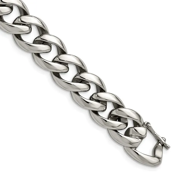 Bracelets TreasureFineJewelers Chisel Stainless Steel Polished 825 inch Curb Link Bracelet Bracelets TreasureFineJewelers Chisel Stainless Steel Polished 825 inch Curb Link Bracelet