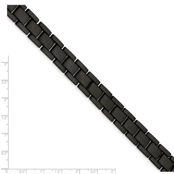 Bracelets TreasureFineJewelers Chisel Stainless Steel Polished Black IPplated 825 inch Link Bracelet